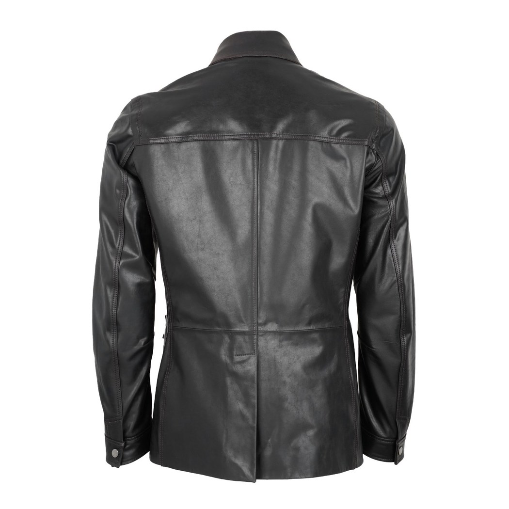 Briton Koyu Kahve Erkek Deri Mont