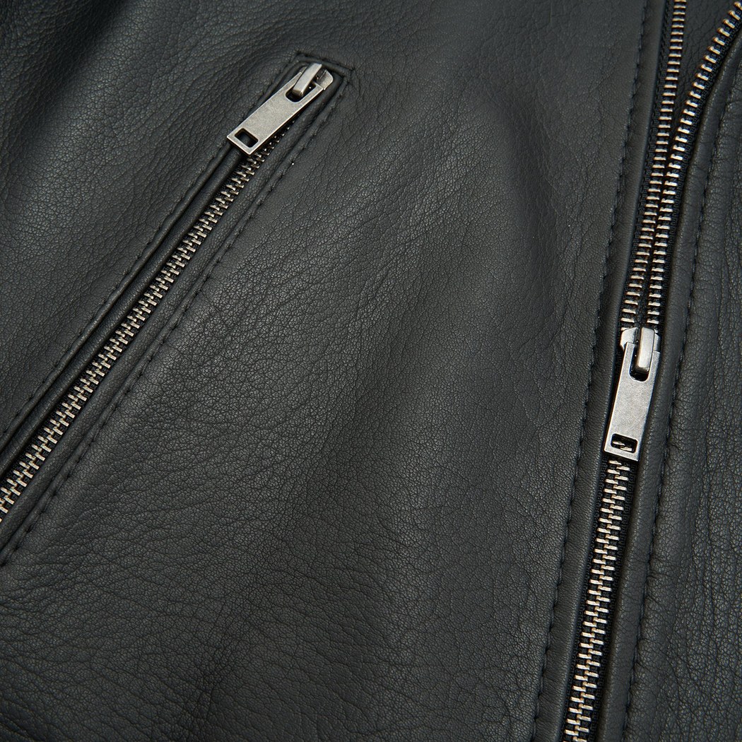 Bryan Siyah Erkek Kapüşonlu Deri Biker Ceket