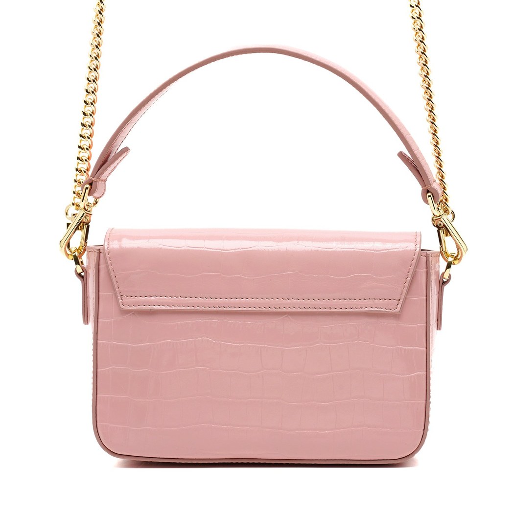 Bscene Pudra Kadın Kroko Baskılı Deri Omuz Çantası