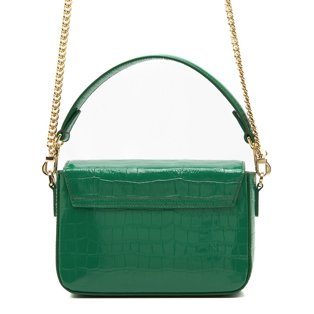 Bscene Yeşil Kadın Kroko Baskılı Deri Omuz Çantası