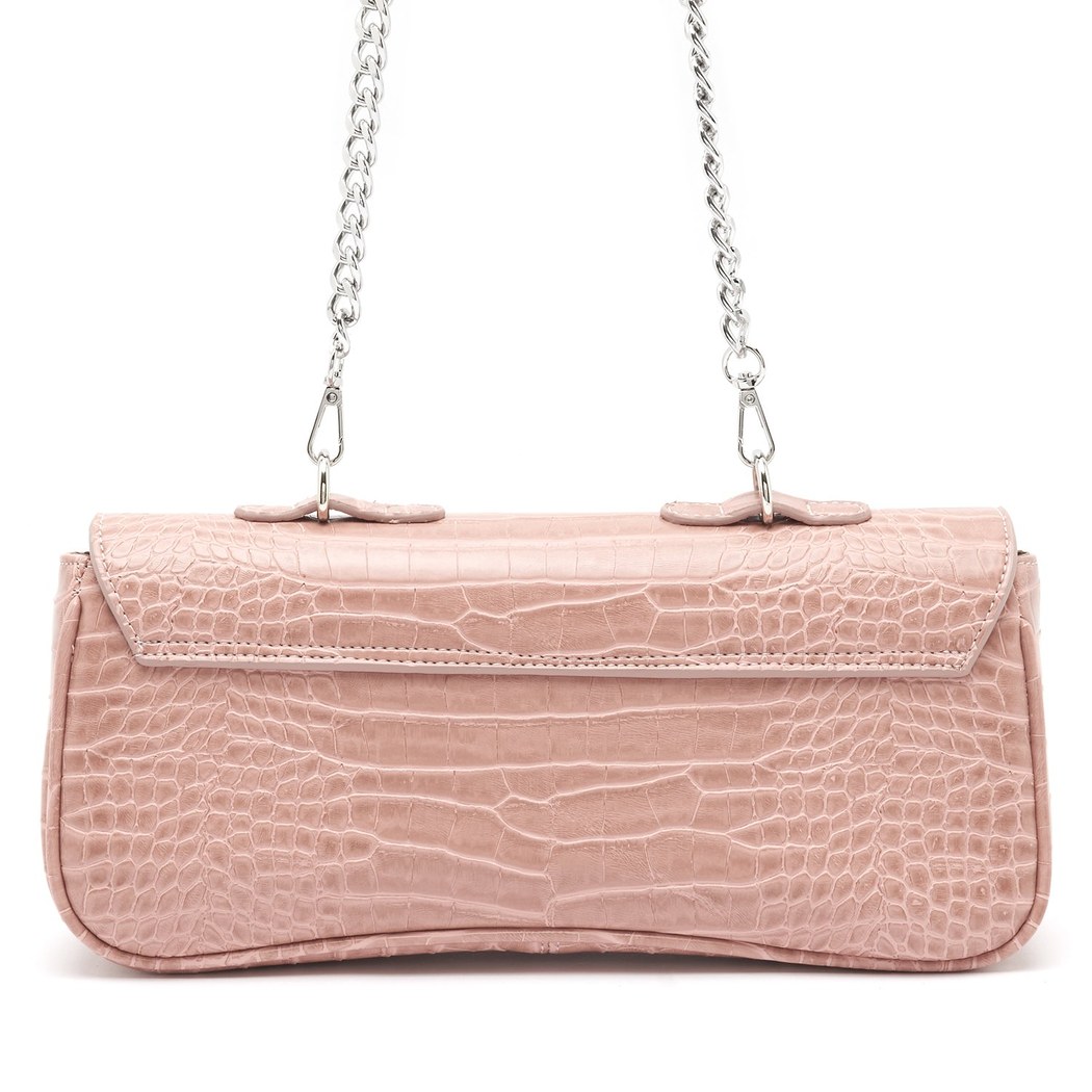 Buagetti Bej Kadın Kroko Baskılı Omuz Çantası