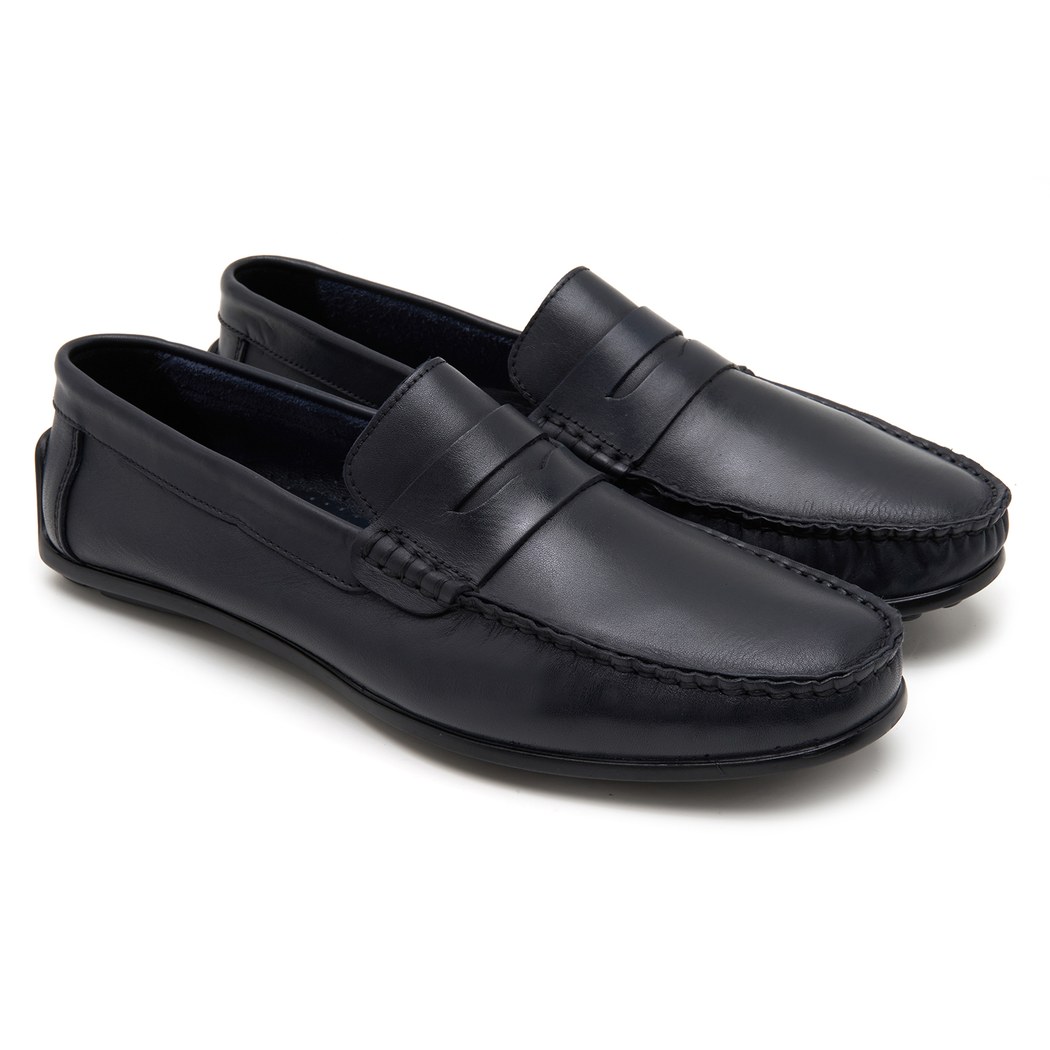 Buck Lacivert Erkek Deri Loafer