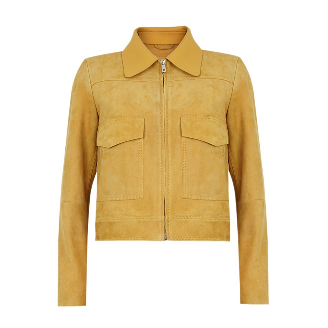 Cailyn Sarı Kadın Süet Deri Ceket