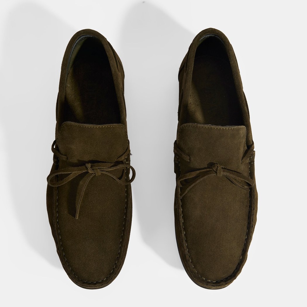 Calandra Haki Erkek Bağcık Detaylı Slip-On Süet Loafer