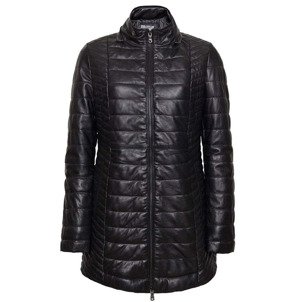 Cambio Kadın Kürk Kapüşonlu Deri Mont