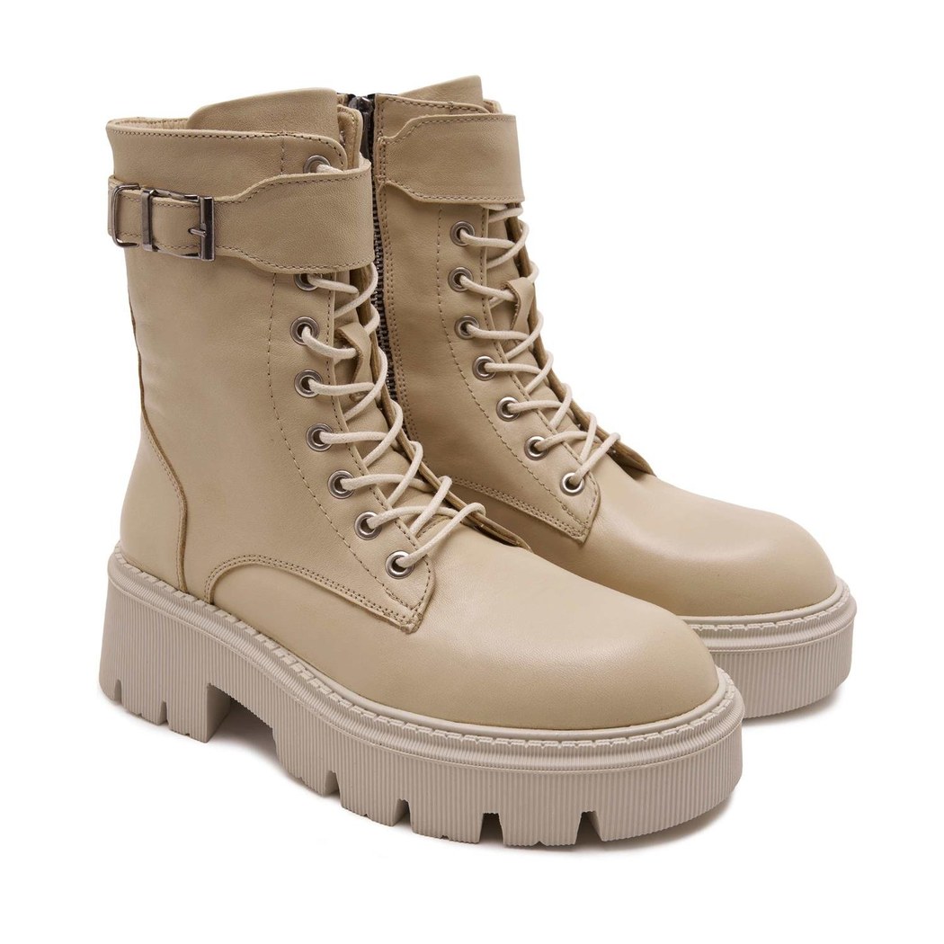 Campinella Bej Kadın Deri Bot