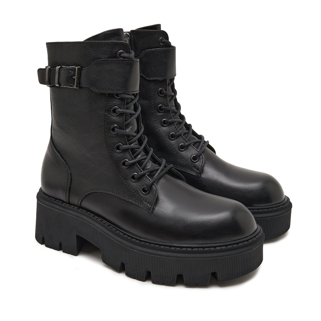 Campinella Siyah  Kadın Deri Bot