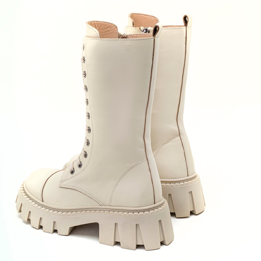 Candi Ekru Kadın Deri Postal Bot