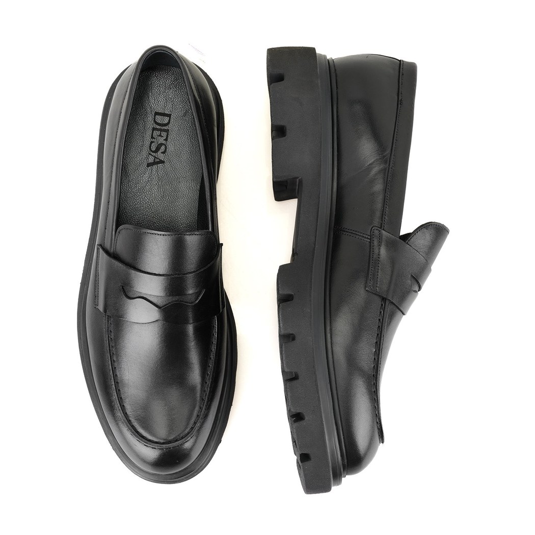 Candra Siyah Erkek Deri Günlük Ayakkabı