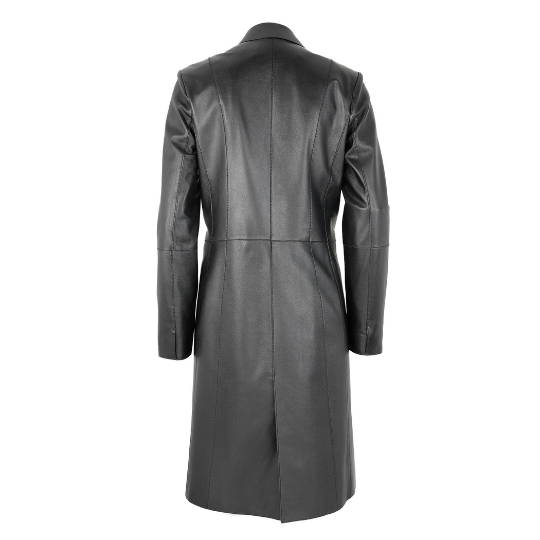 Canika Siyah Kadın Deri Blazer Trençkot