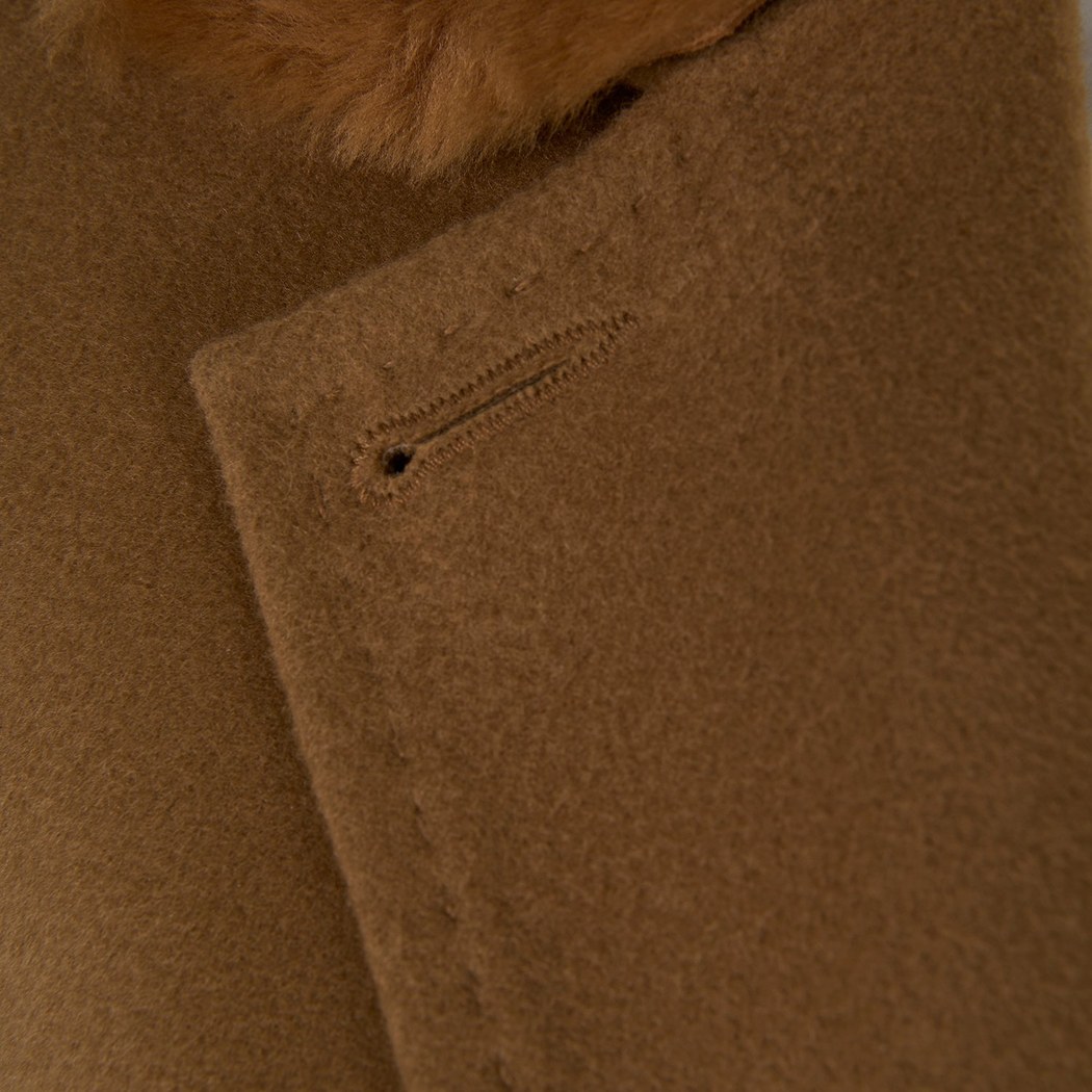 Capella Kahve Kadın Kürk Yakalı Pardösü