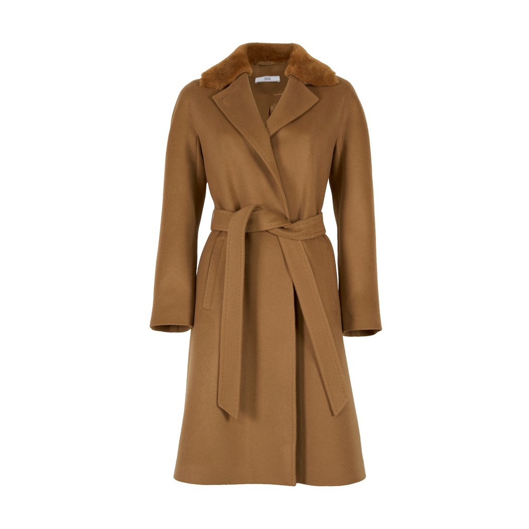 Capella Kahve Kadın Kürk Yakalı Pardösü