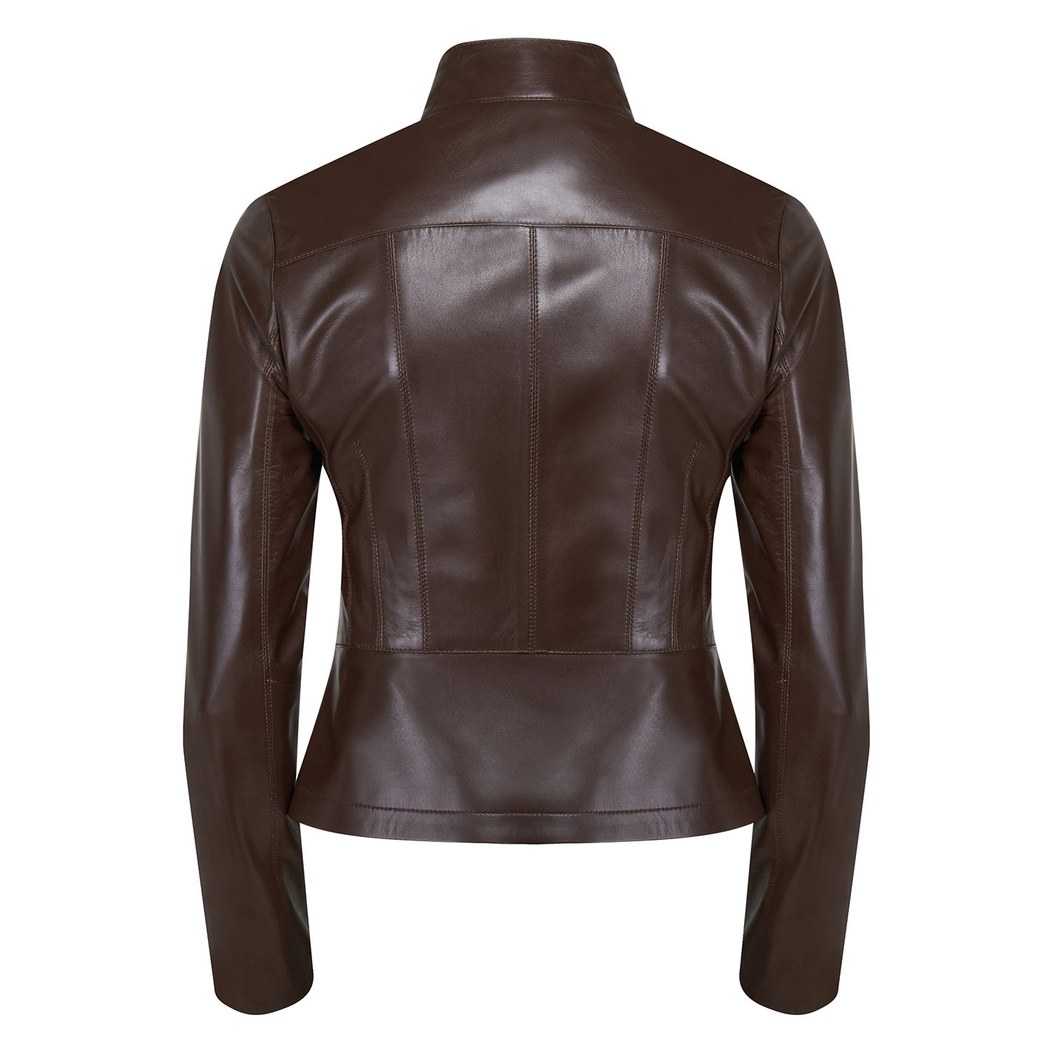 Carel Kahve Kadın Deri Ceket