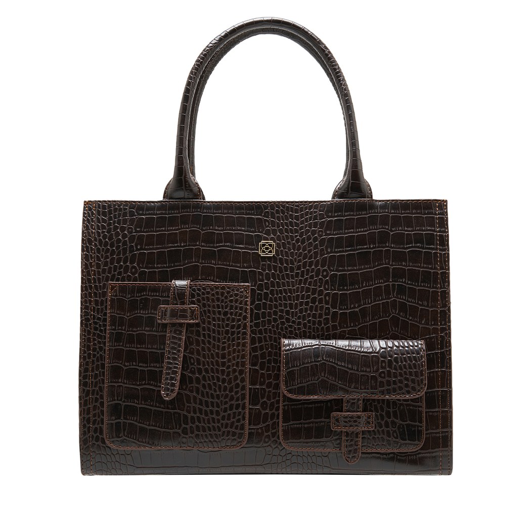 Carey Kahve Kadın El Çantası