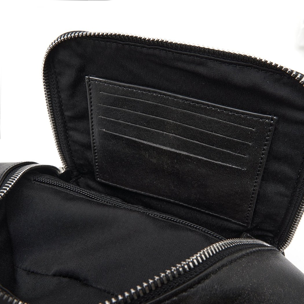 Carl Siyah Erkek Deri Çapraz Sırt Çantası