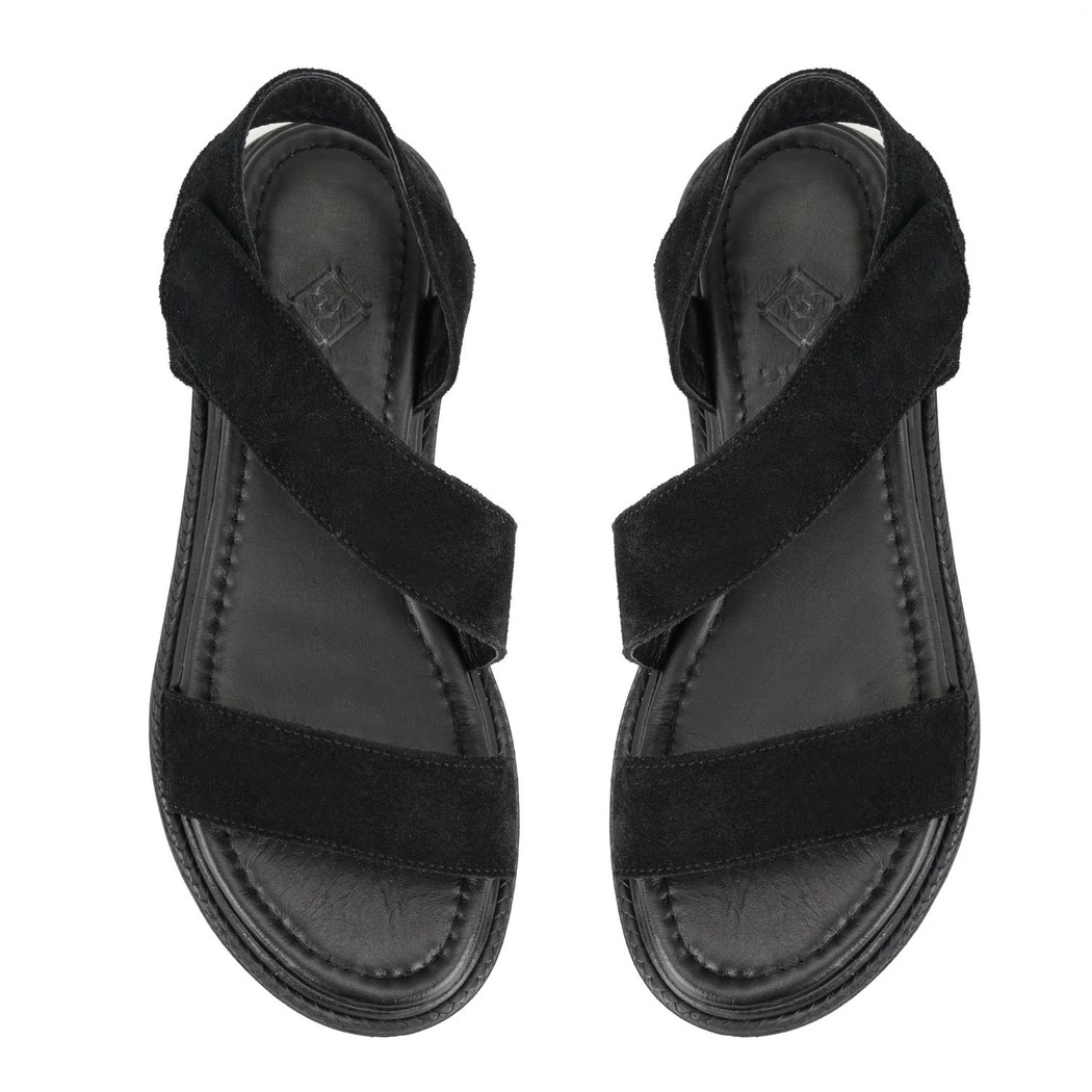 Carlene Siyah Kadın Süet Deri Sandalet