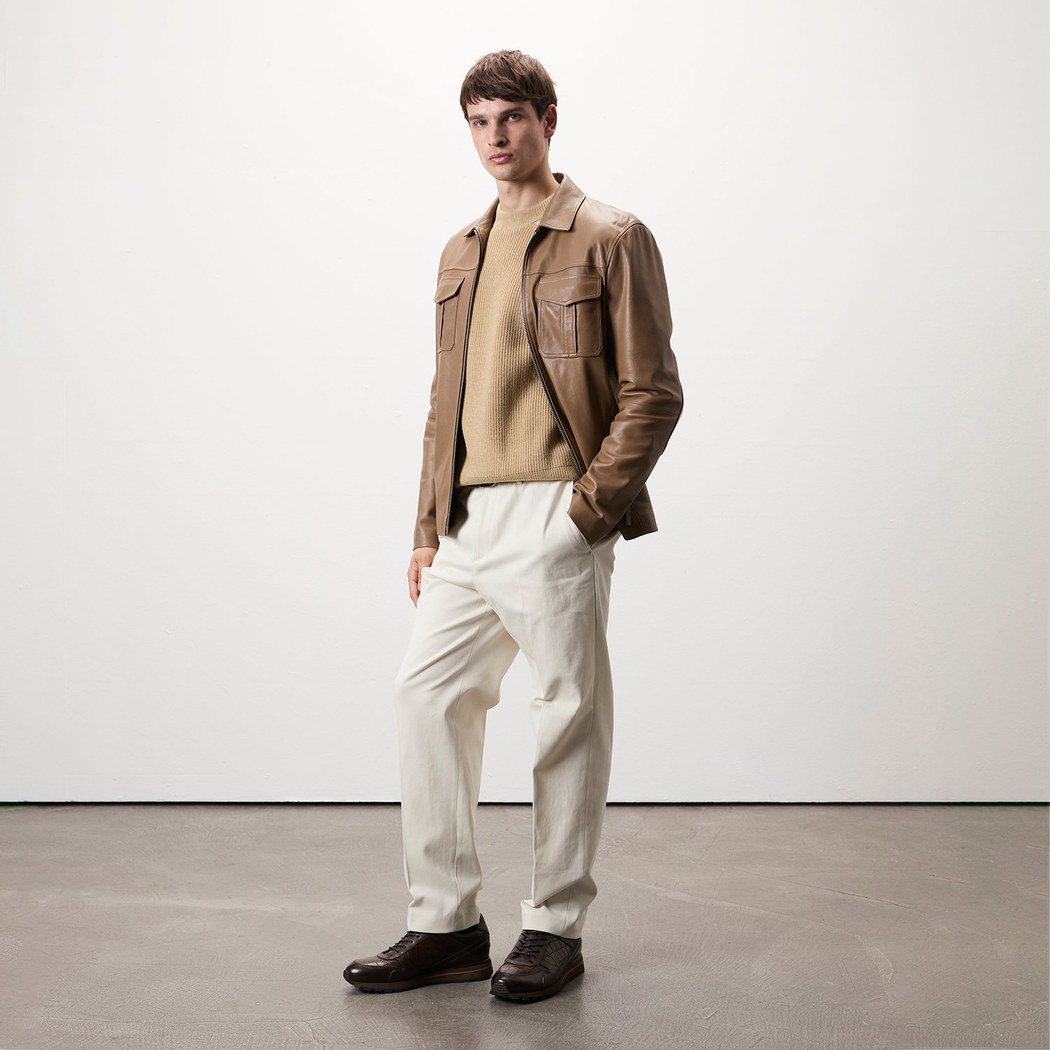 Carlino Kahve Erkek Deri Mont