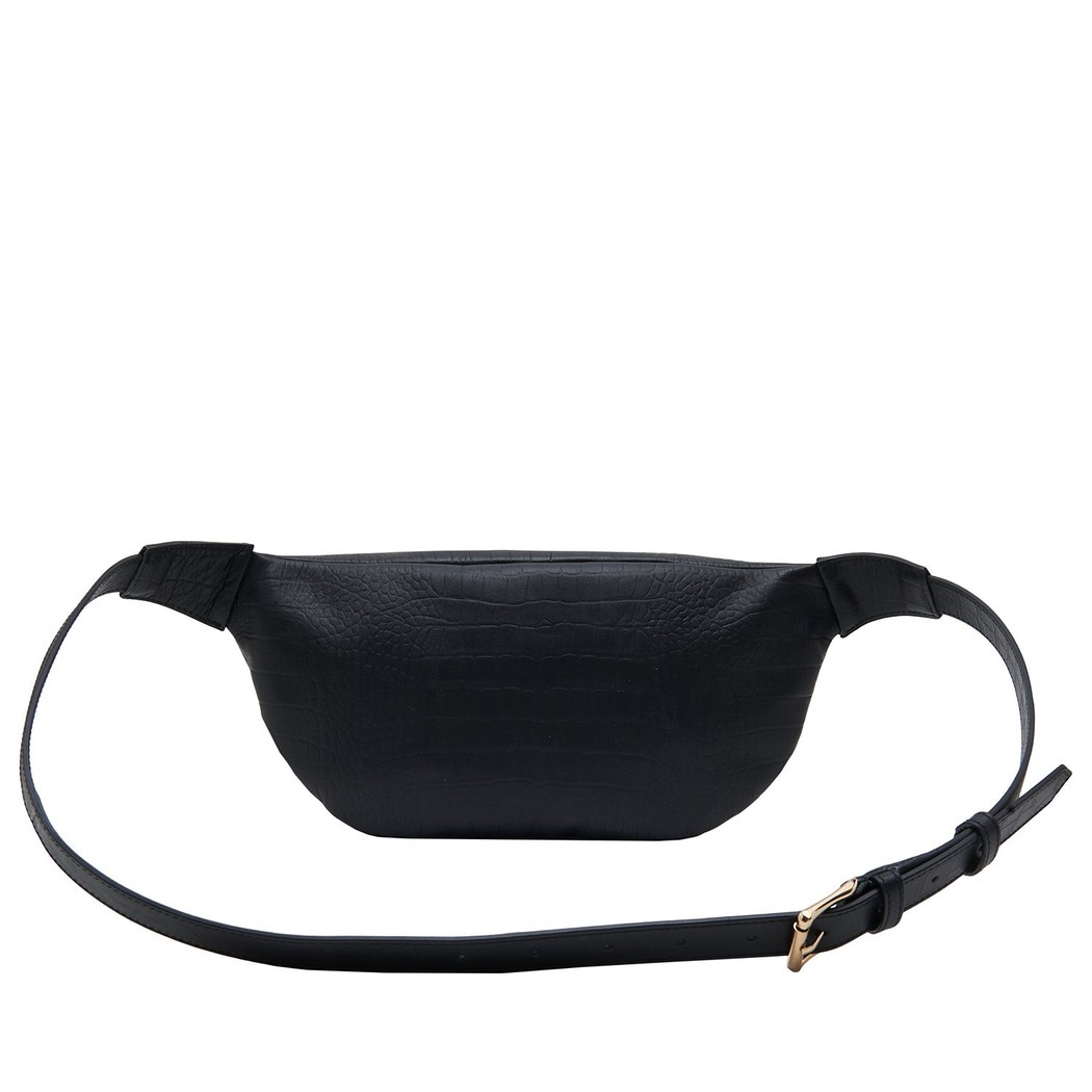 Carol Siyah Kadın Kroko Baskılı Deri Bel Çantası