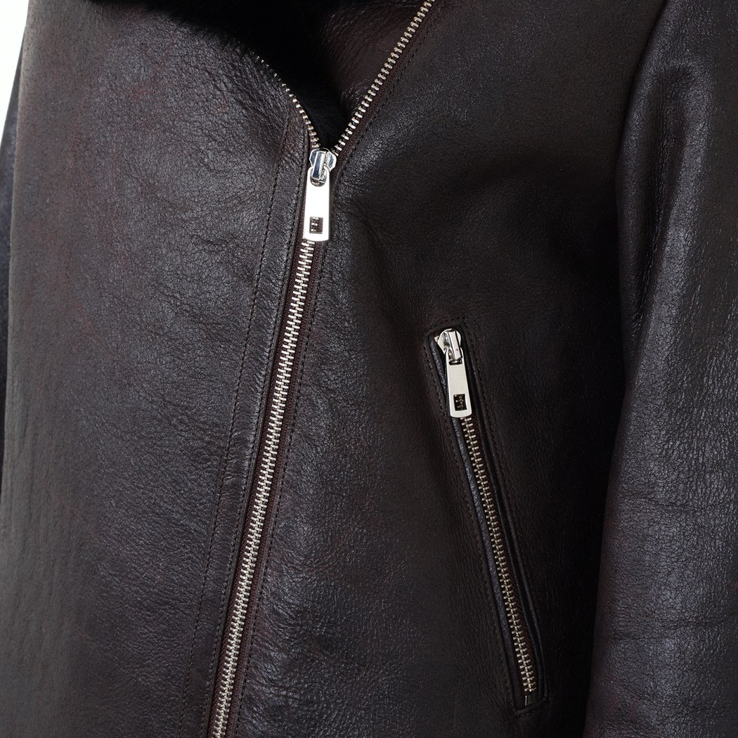 Chailyn Siyah Kadın Kürk Biker 