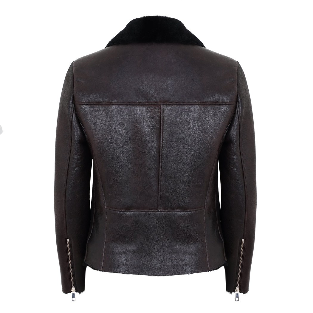 Chailyn Siyah Kadın Kürk Biker 