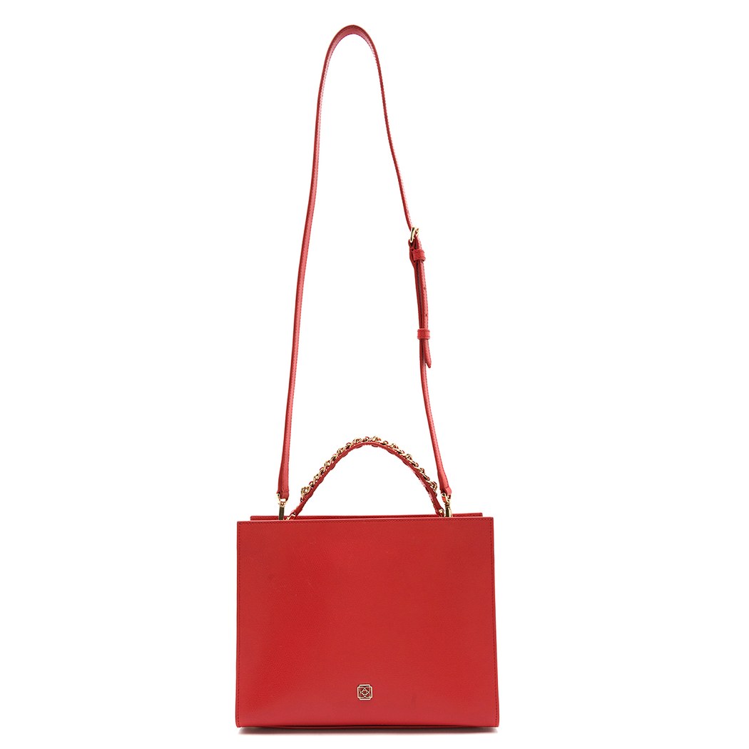 Chaıny Kırmızı Kadın Deri El Çantası 