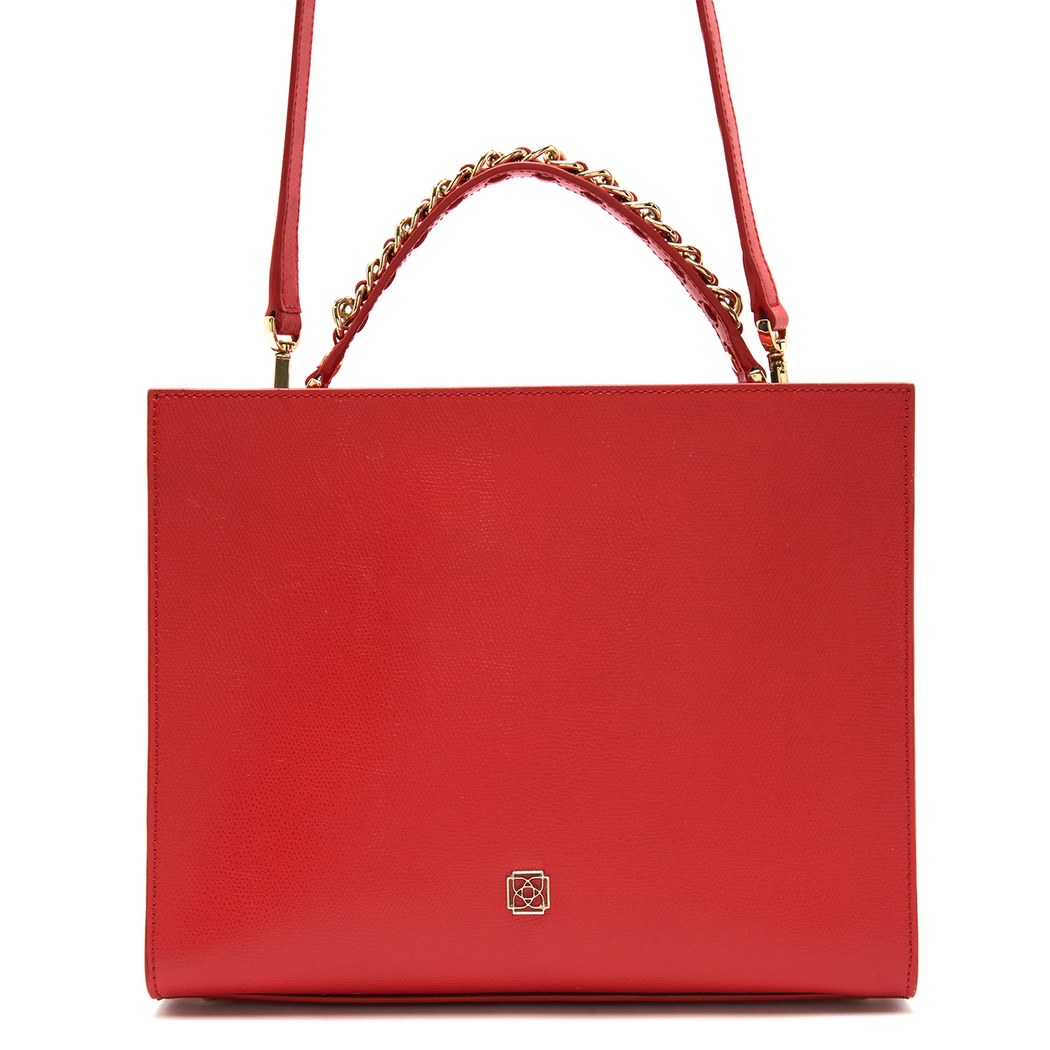 Chaıny Kırmızı Kadın Deri El Çantası 