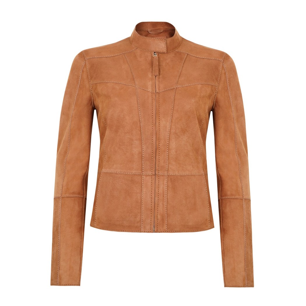 Chantoya Taba Kadın Biker Süet Deri Ceket
