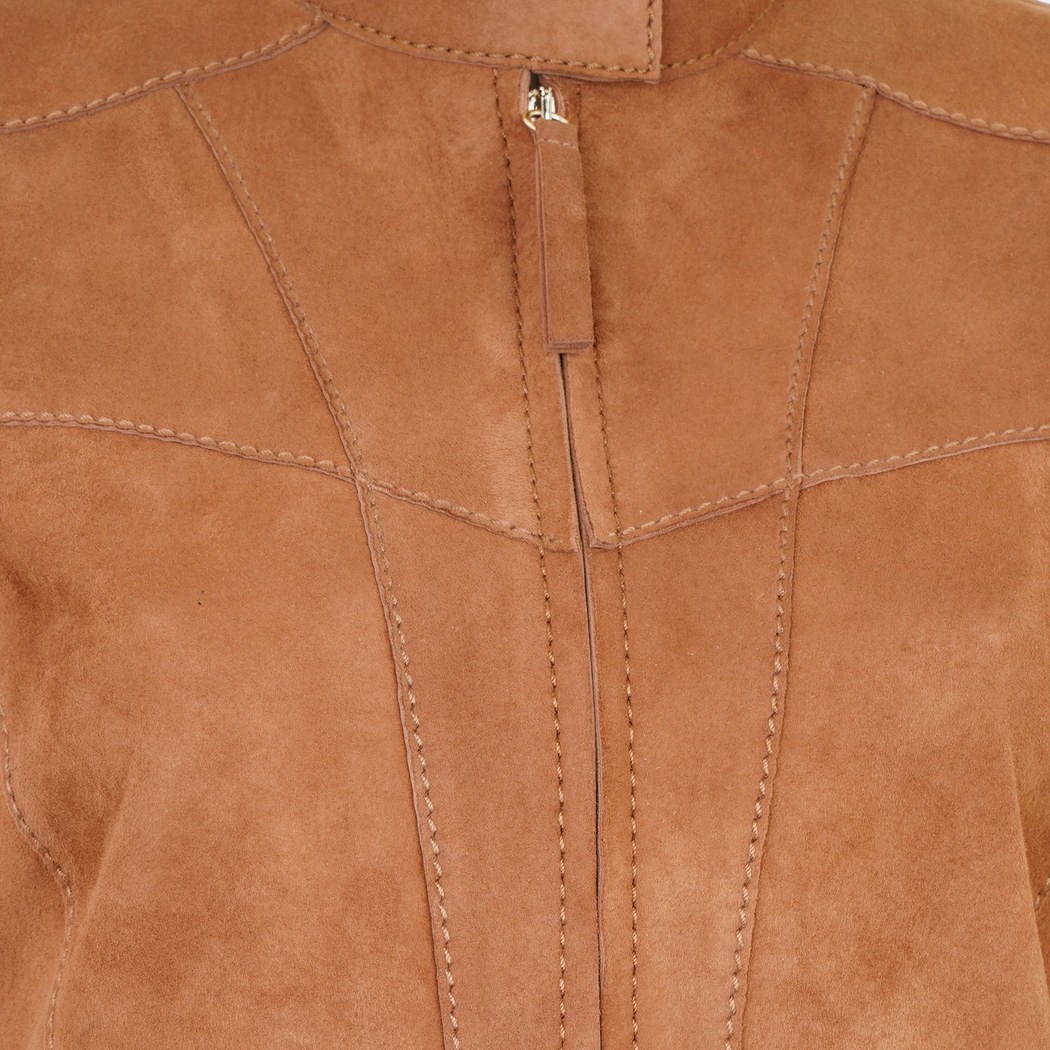 Chantoya Taba Kadın Biker Süet Deri Ceket