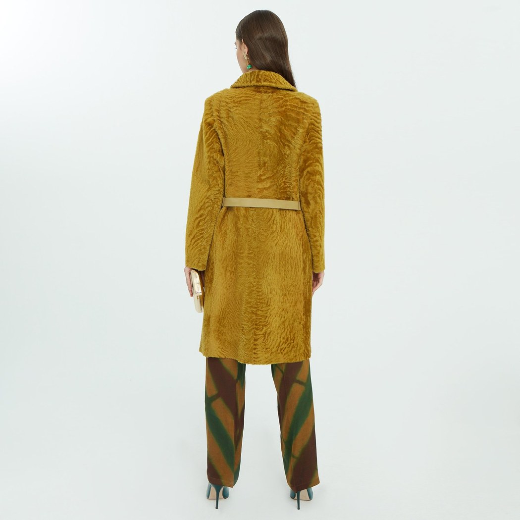 Charla Yeşil Kadın Çift Taraflı Yünlü Kaban