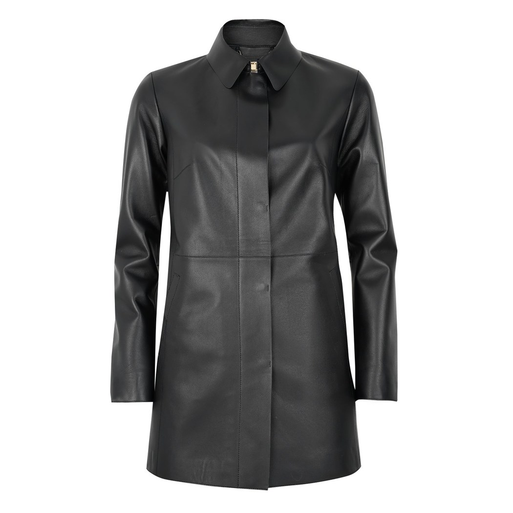 Cherlin Siyah Kadın Deri Mont