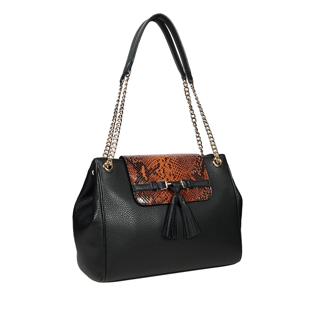 Clara Kadın Yılan Baskılı Deri Omuz Askılı Çanta