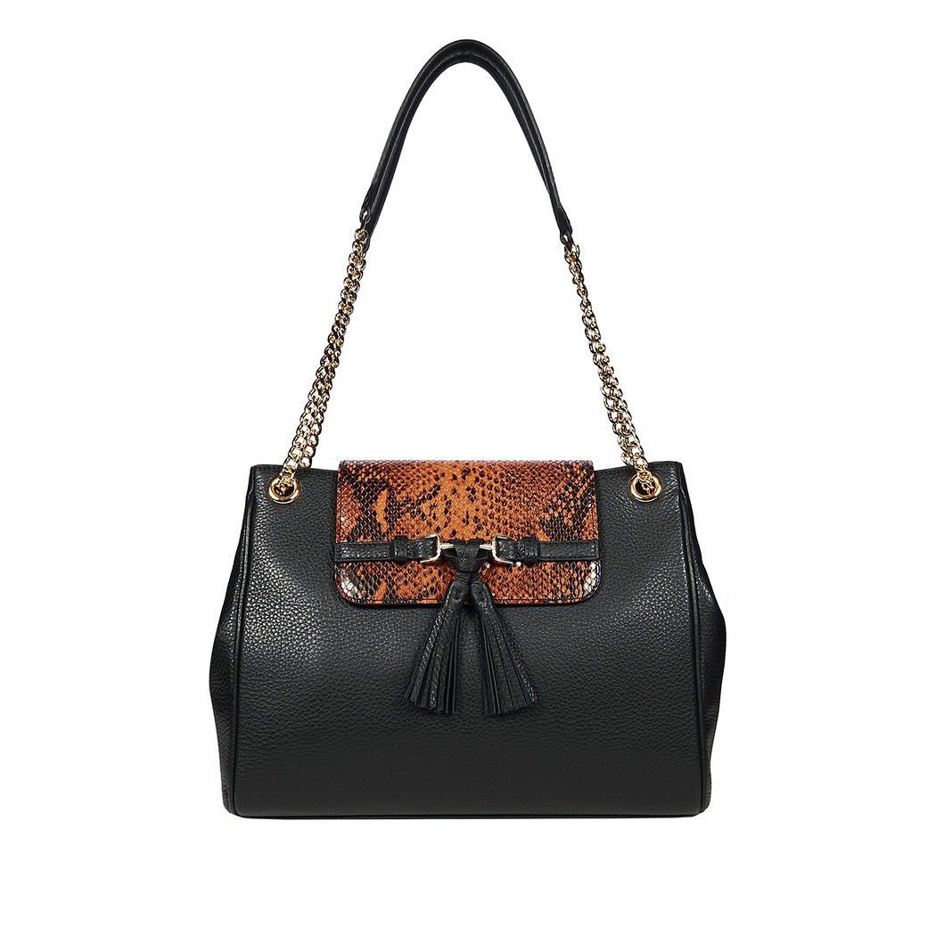 Clara Kadın Yılan Baskılı Deri Omuz Askılı Çanta