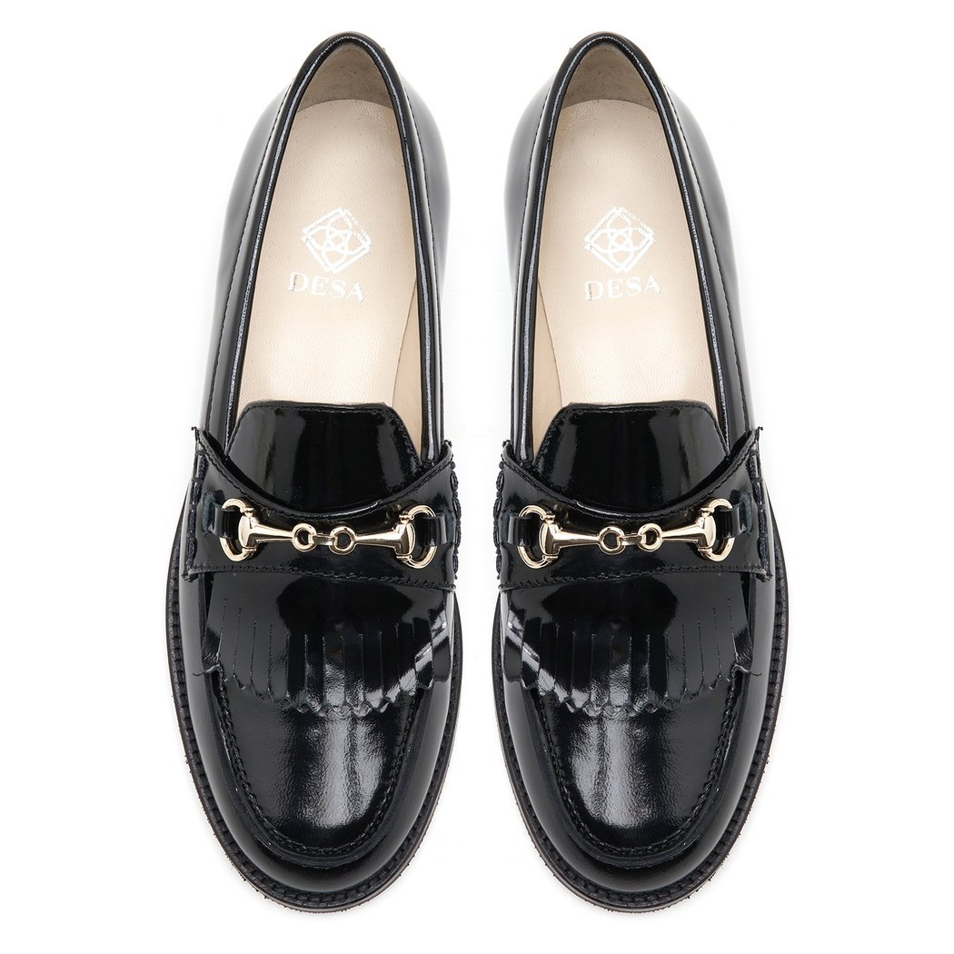 Clara Siyah Kadın Rugan Deri Loafer