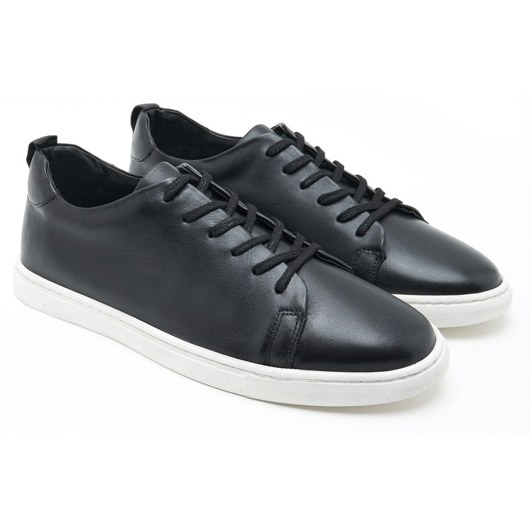 Clyde Siyah Erkek Deri Spor Ayakkabı