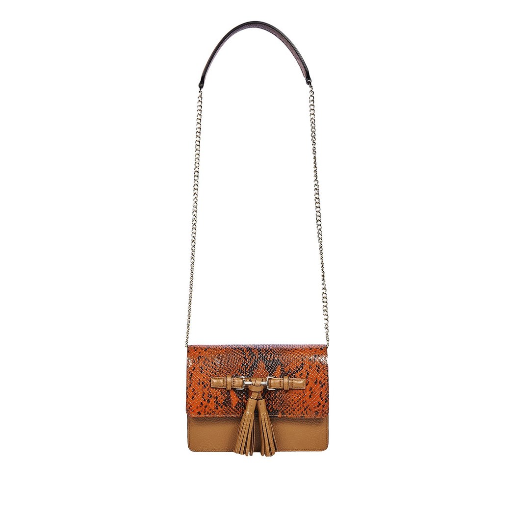 Conda Kadın Yılan Baskılı Deri Omuz Askılı Çanta