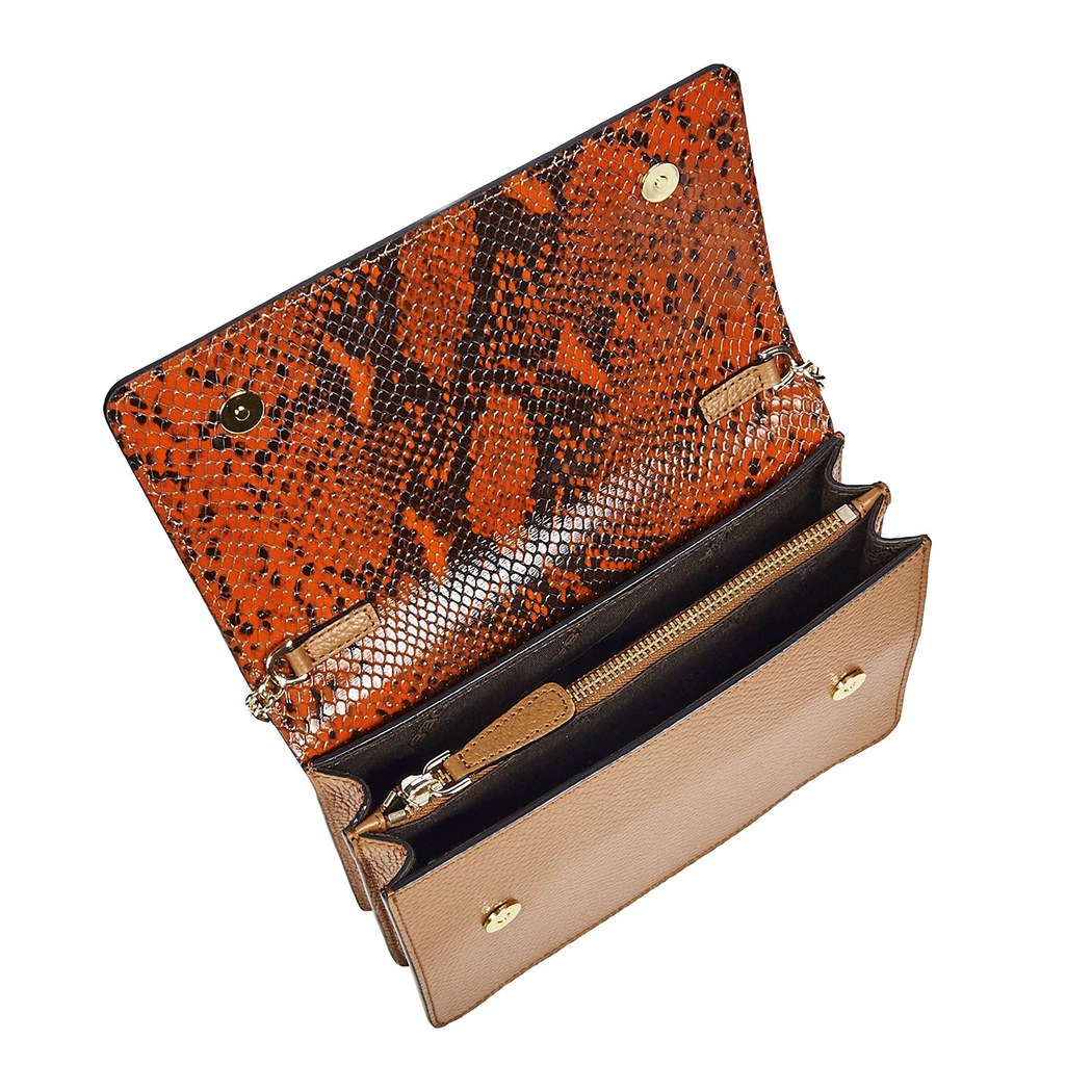 Conda Kadın Yılan Baskılı Deri Omuz Askılı Çanta