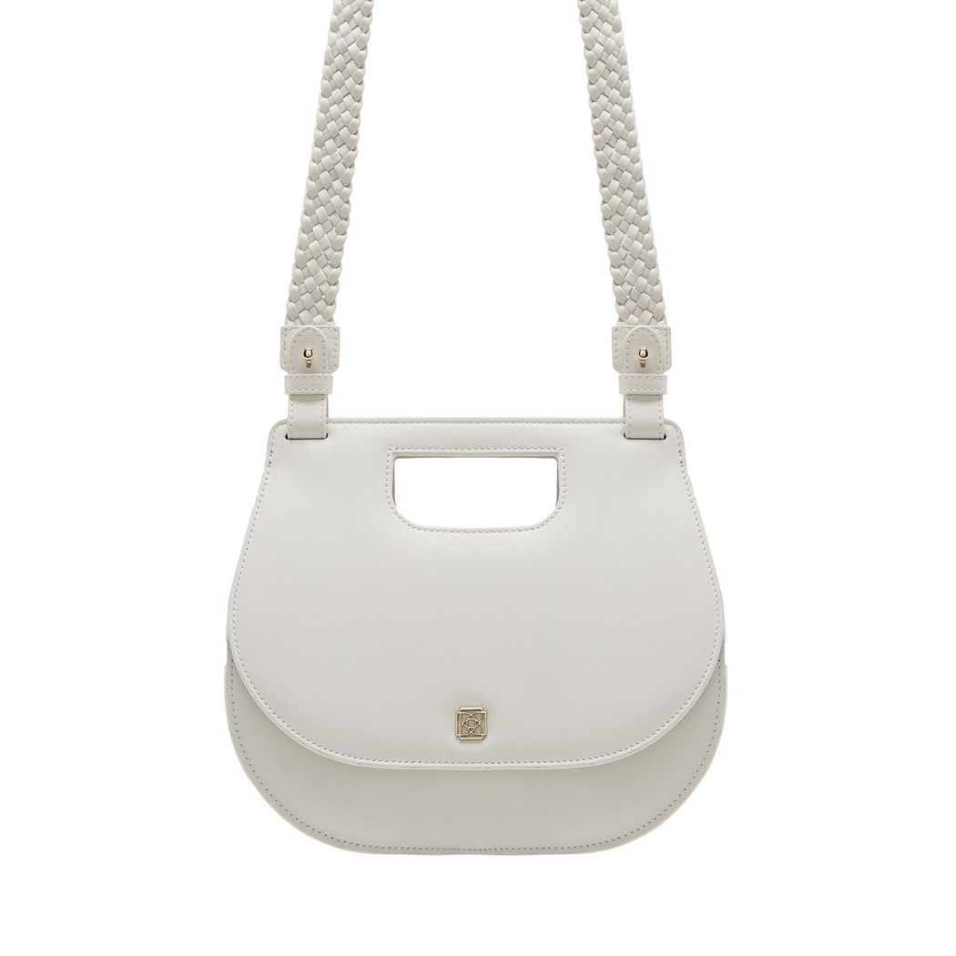 Damian Beyaz Kadın Deri El Çantası