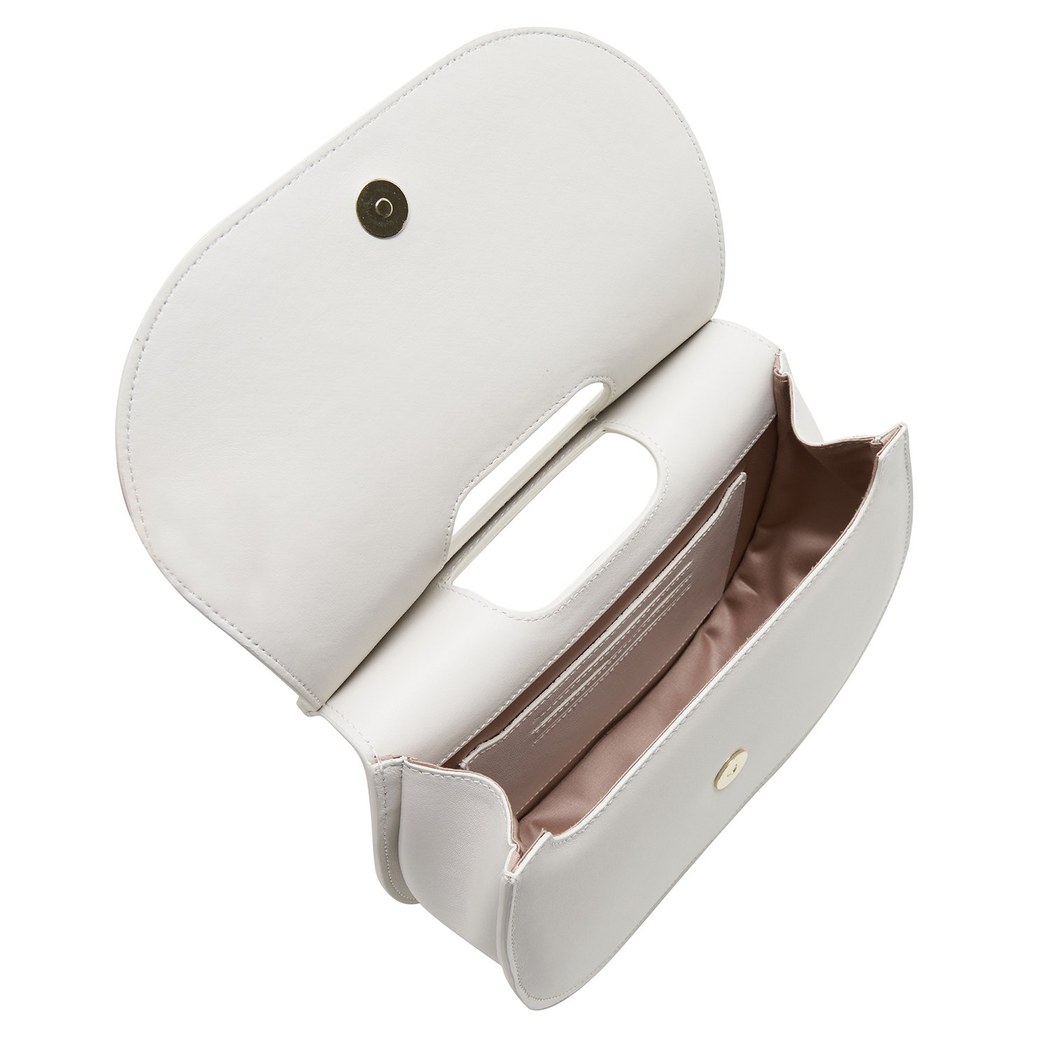 Damian Beyaz Kadın Deri El Çantası