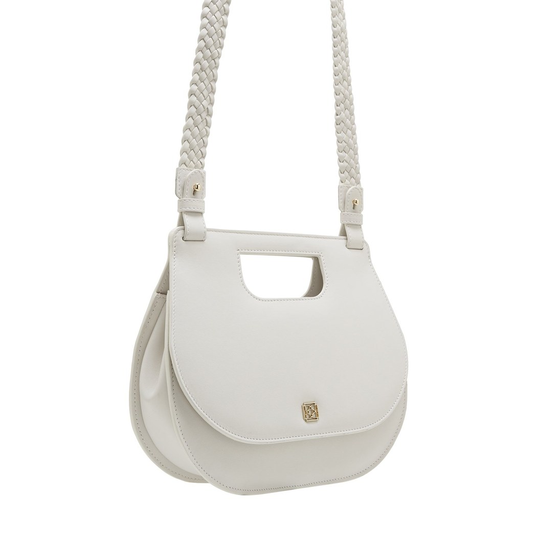 Damian Beyaz Kadın Deri El Çantası