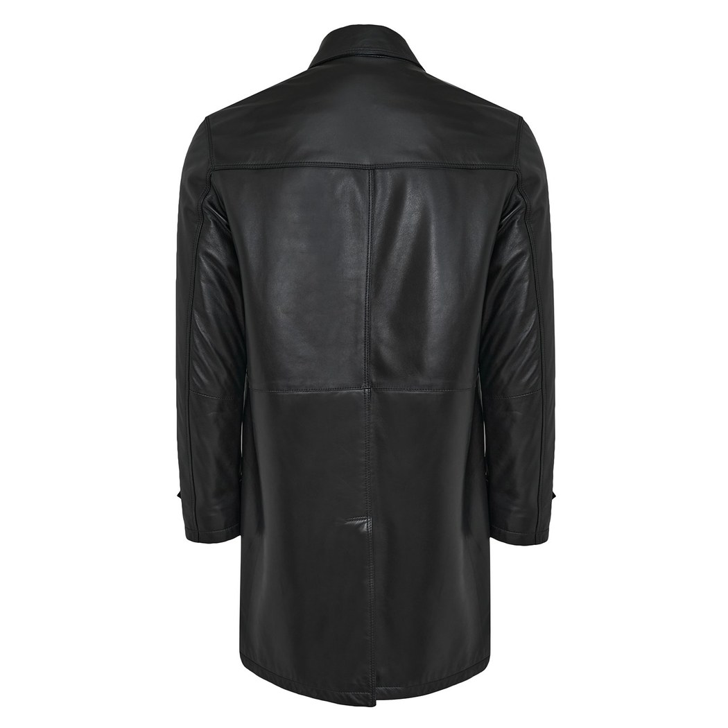 Damian Siyah Erkek Deri Kaban