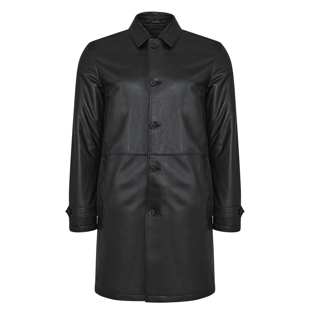 Damian Siyah Erkek Deri Kaban