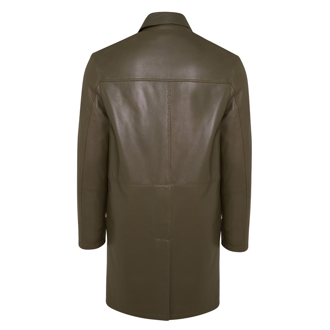 Damian Yeşil Erkek Deri Kaban