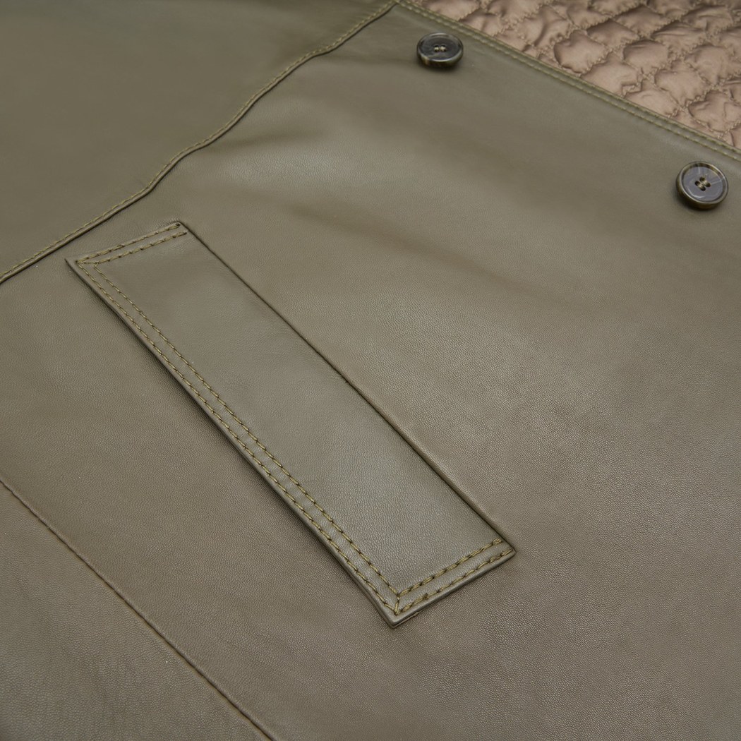 Damian Yeşil Erkek Deri Kaban