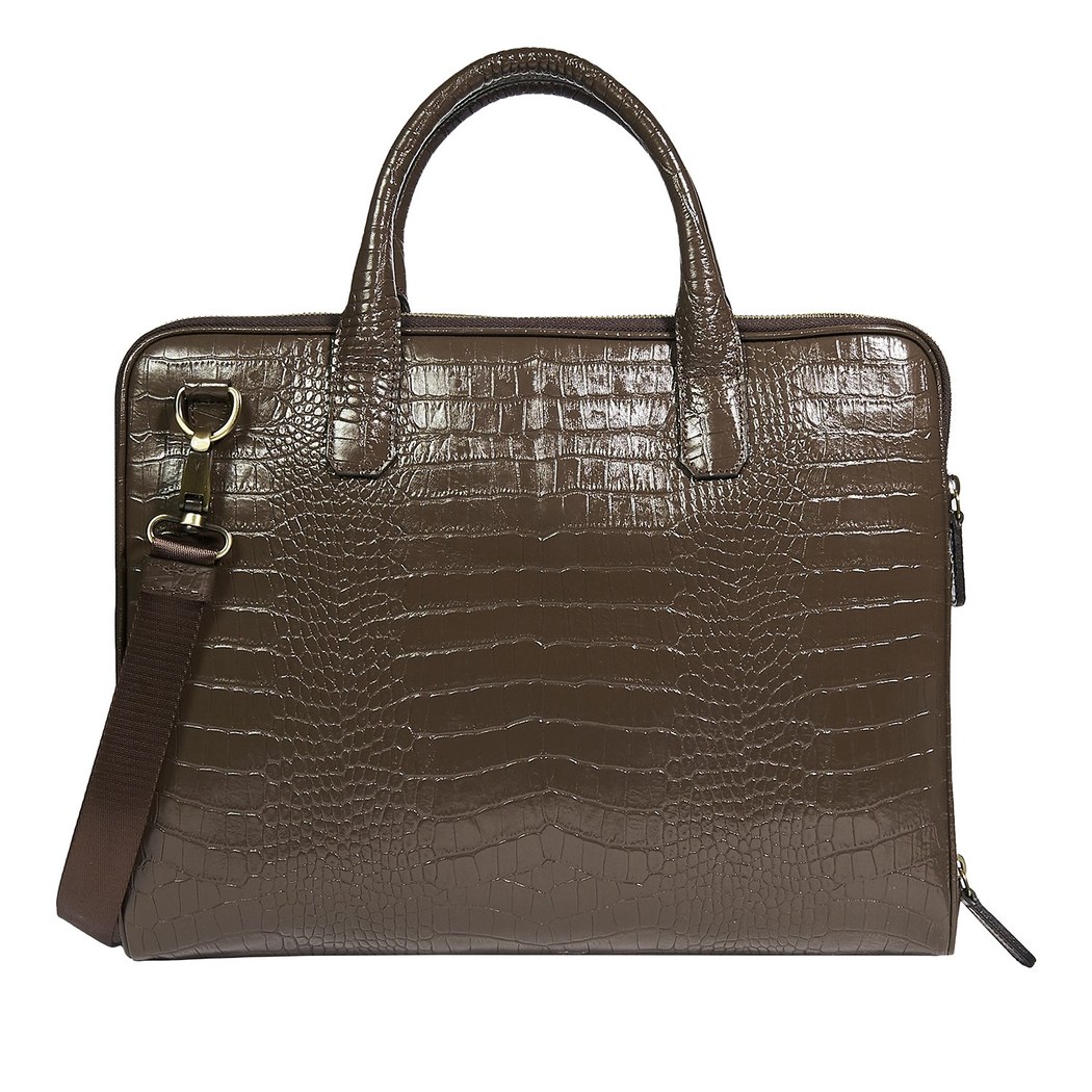 Daniel Erkek Kroko Baskılı Deri Evrak Çantası