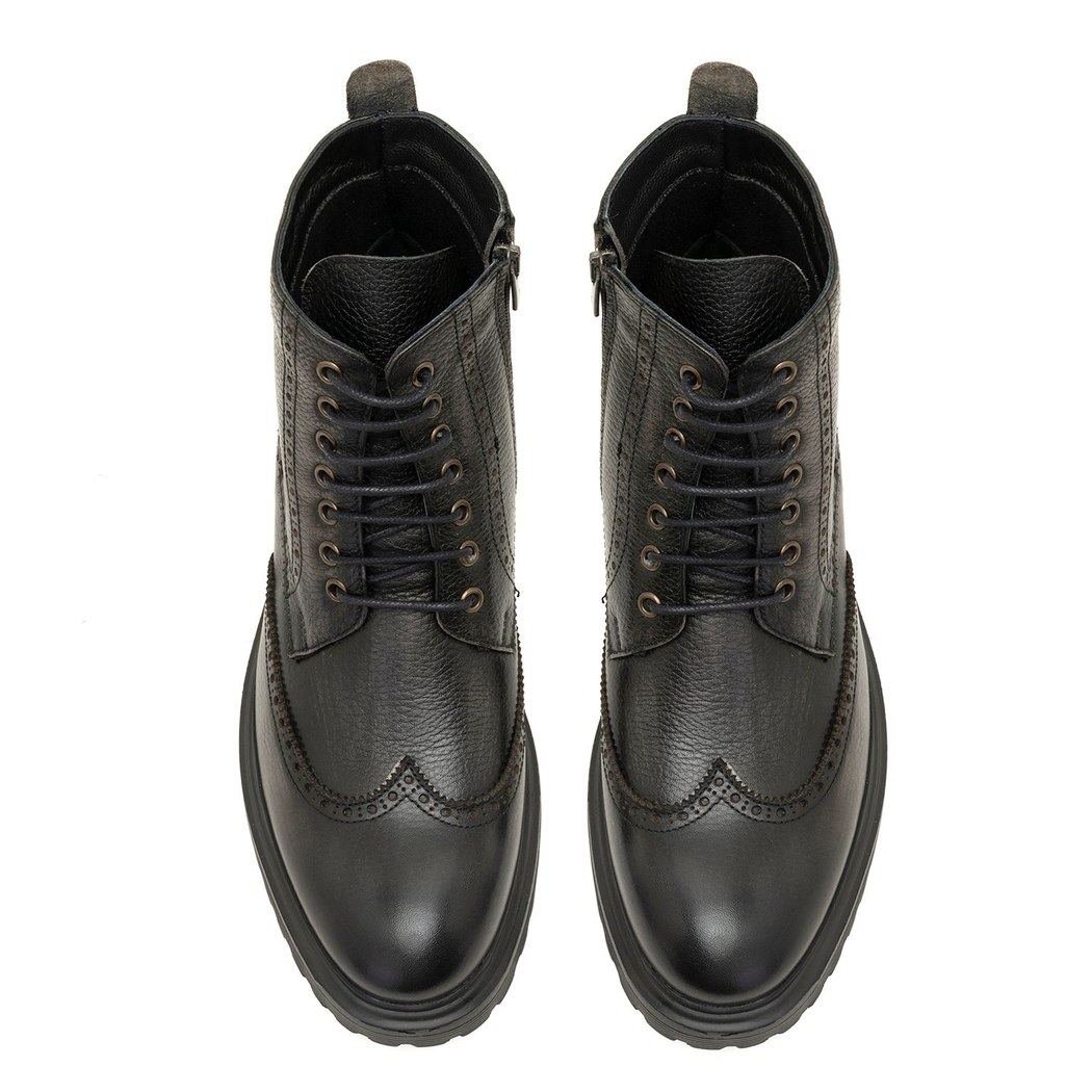 Daria Siyah Erkek Deri Bot