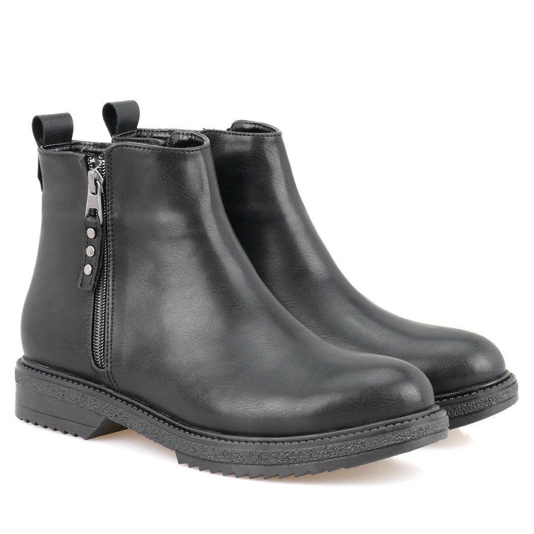 Darrly Siyah Kadın Fermuarlı Bot