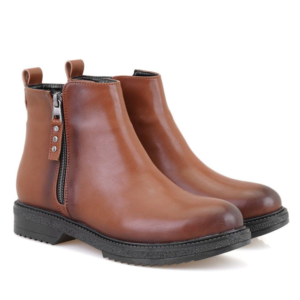 Darrly Taba Kadın Fermuarlı Bot