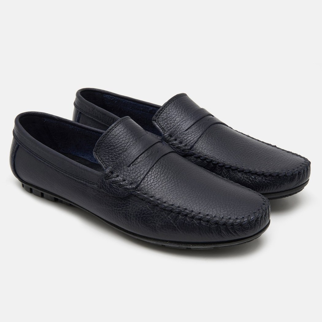 Dave Lacivert Erkek Deri Loafer