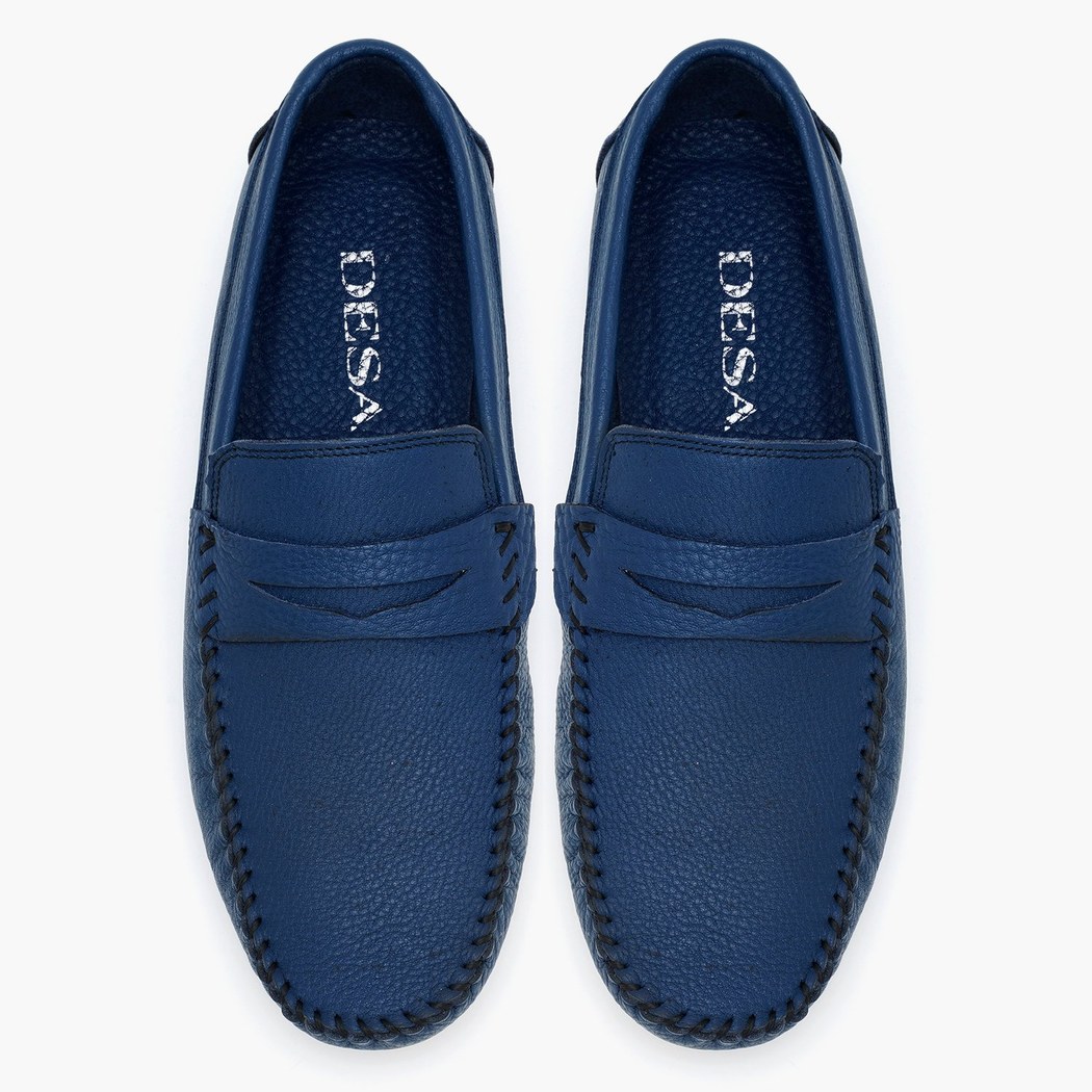 Dave Mavi Erkek Deri Loafer
