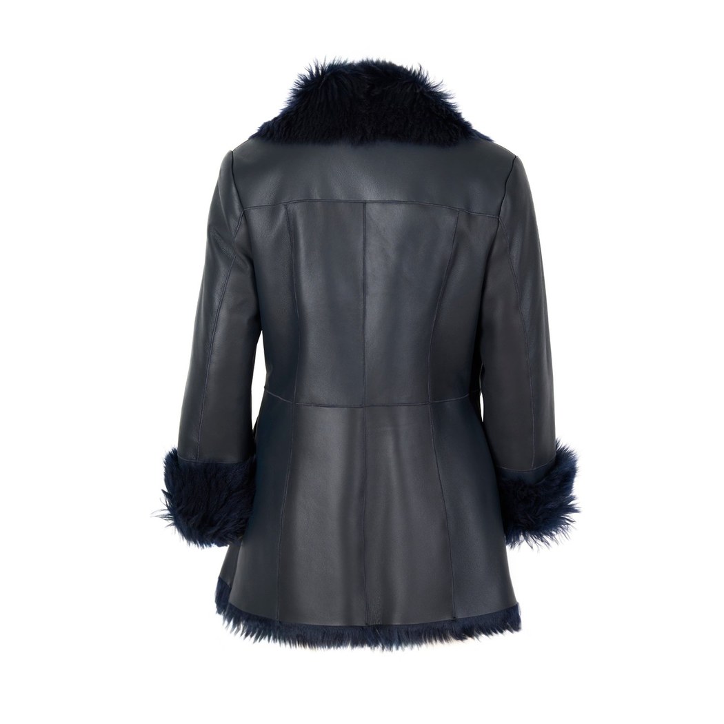 Debora Lacivert Kadın Kürk Ceket